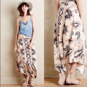 Anthropologie Maeve Paisley Asymmetrical c renaissance festival Maxi Skirt
